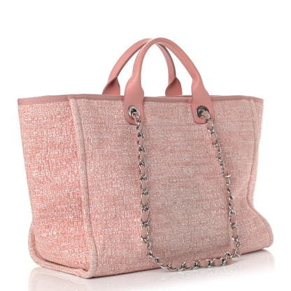 Chanel Straw Lurex Medium Deauville Tote Pink 2 of 10