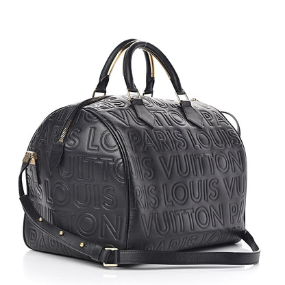 Louis Vuitton Calfskin Embossed Speedy Cube 30 Black 3 of 12