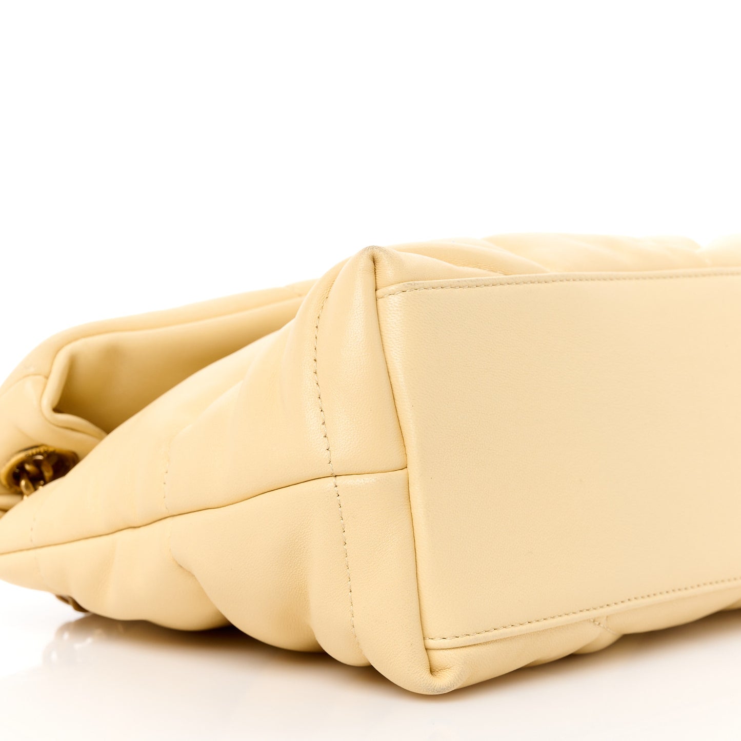 Lambskin Quilted Small Loulou Puffer Monogram Chain Satchel Jaune Pale