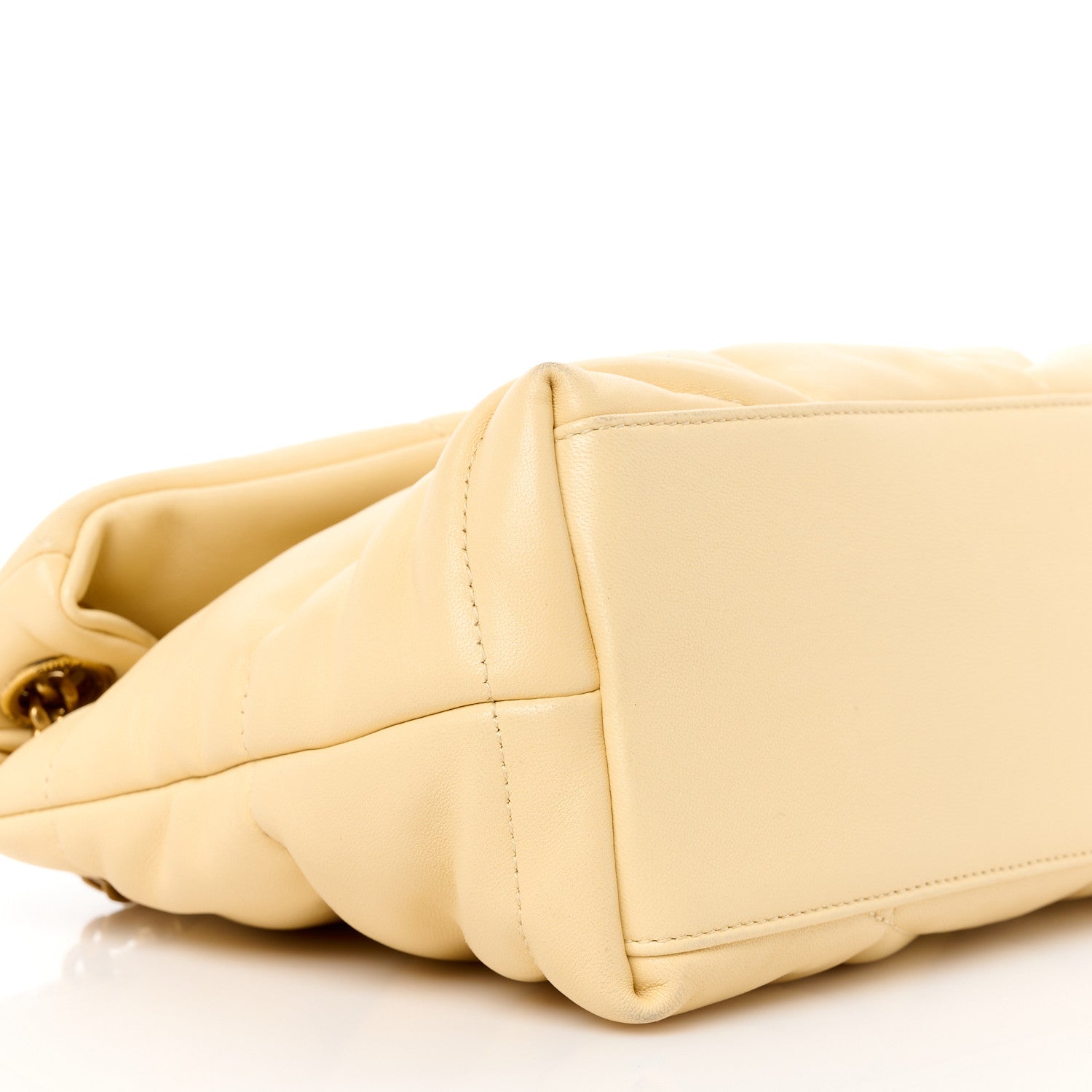 Saint Laurent Lambskin Quilted Small Loulou Puffer Monogram Chain Satchel Jaune Pale 10 of 11