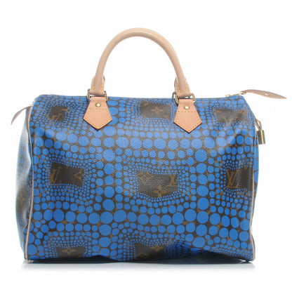 Louis Vuitton Monogram Kusama Town Speedy 30 Blue 1 of 7