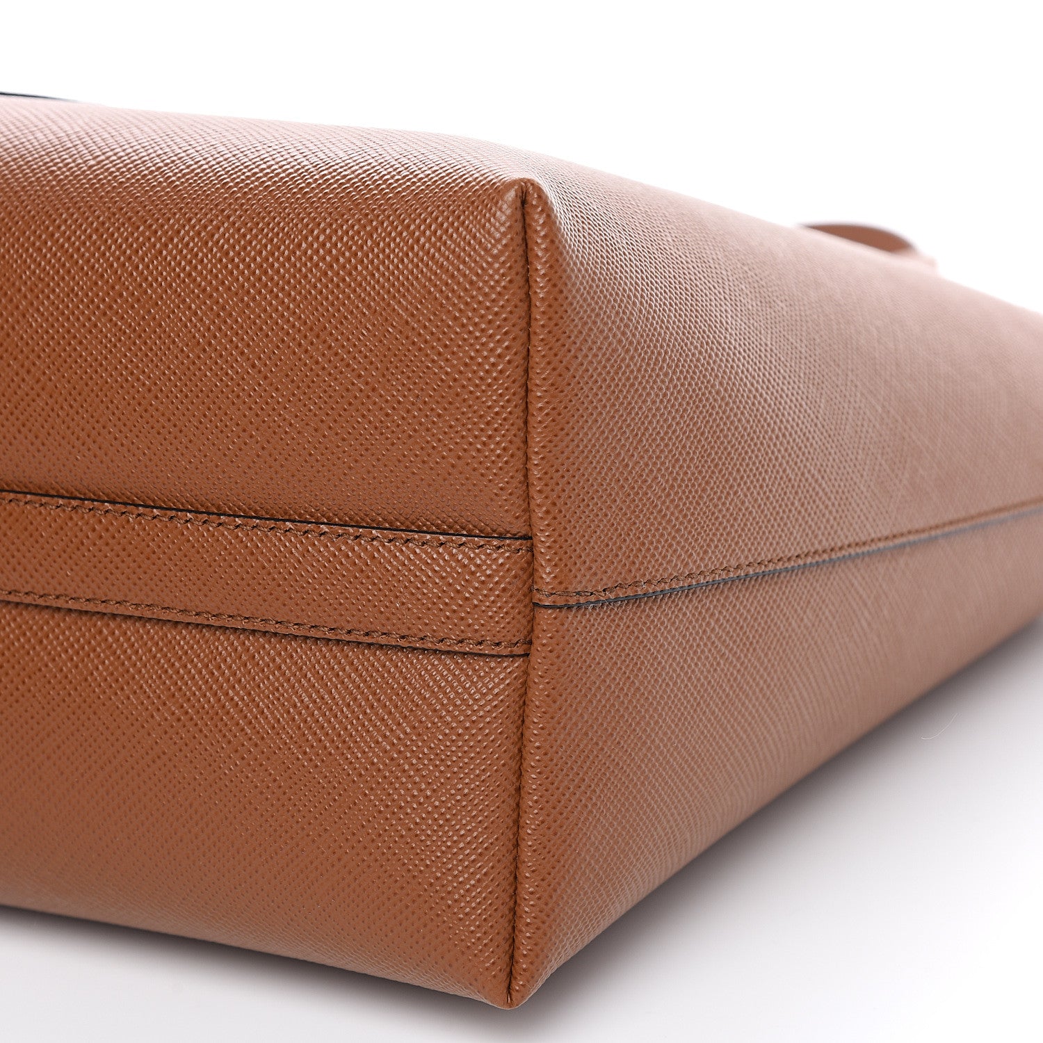 Prada Saffiano Cuir Shopping Tote Cognac Black 7 of 7