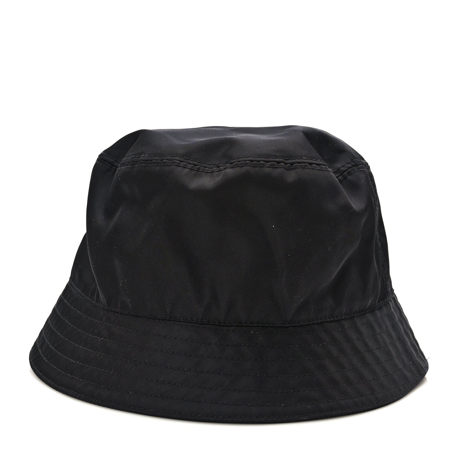 Prada Nylon Crystal Metal Triangle Logo Lightning Bucket Hat M Black 6 of 8