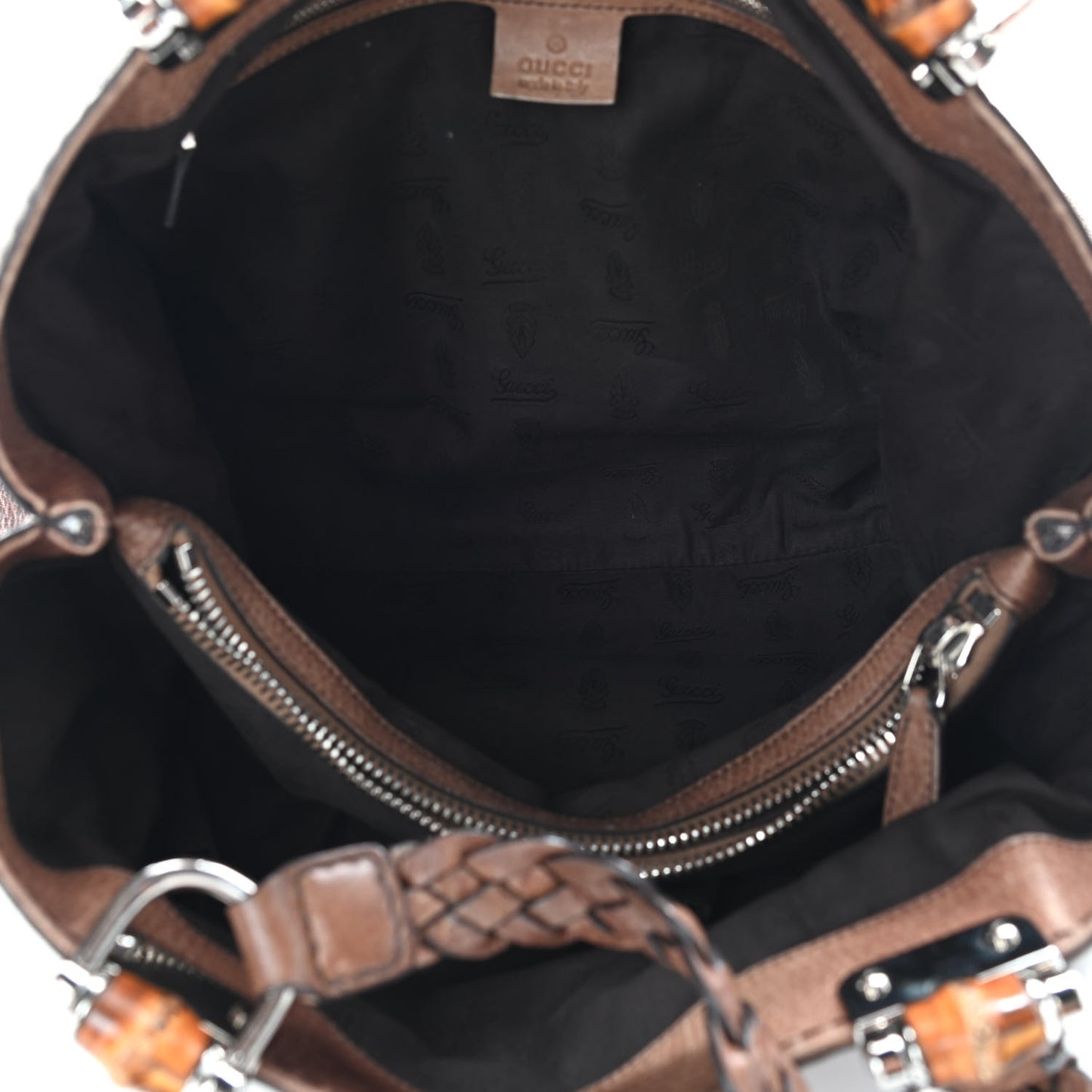 Calfskin Medium Bamboo Bar Tote Bag Brown