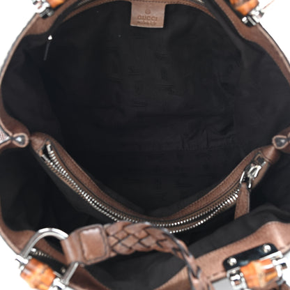 Gucci Calfskin Medium Bamboo Bar Tote Bag Brown 5 of 9