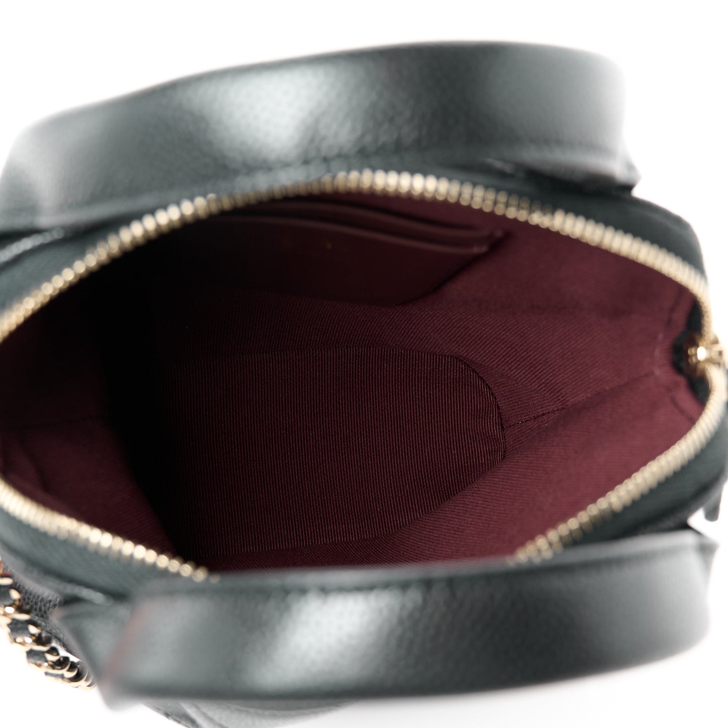 Caviar Quilted Top Handle Clutch With Chain Black