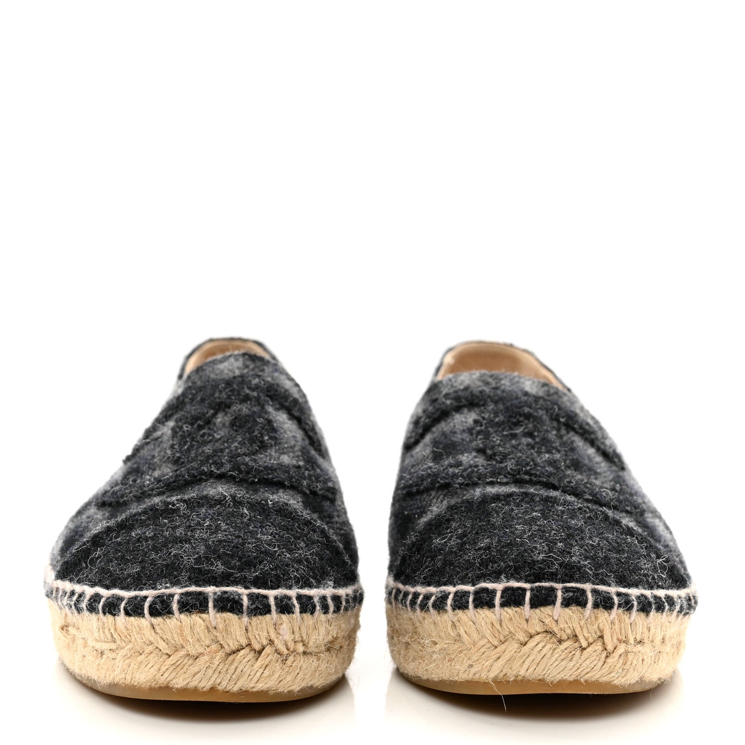 Chanel Flannel CC Espadrilles 38 Dark Grey Black 2 of 9