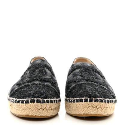Chanel Flannel CC Espadrilles 38 Dark Grey Black 2 of 9