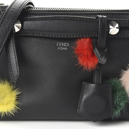 Fendi Vitello Dolce Mink Fur Pom Pom Mini By The Way Boston Bag Black Multicolor 10 of 11