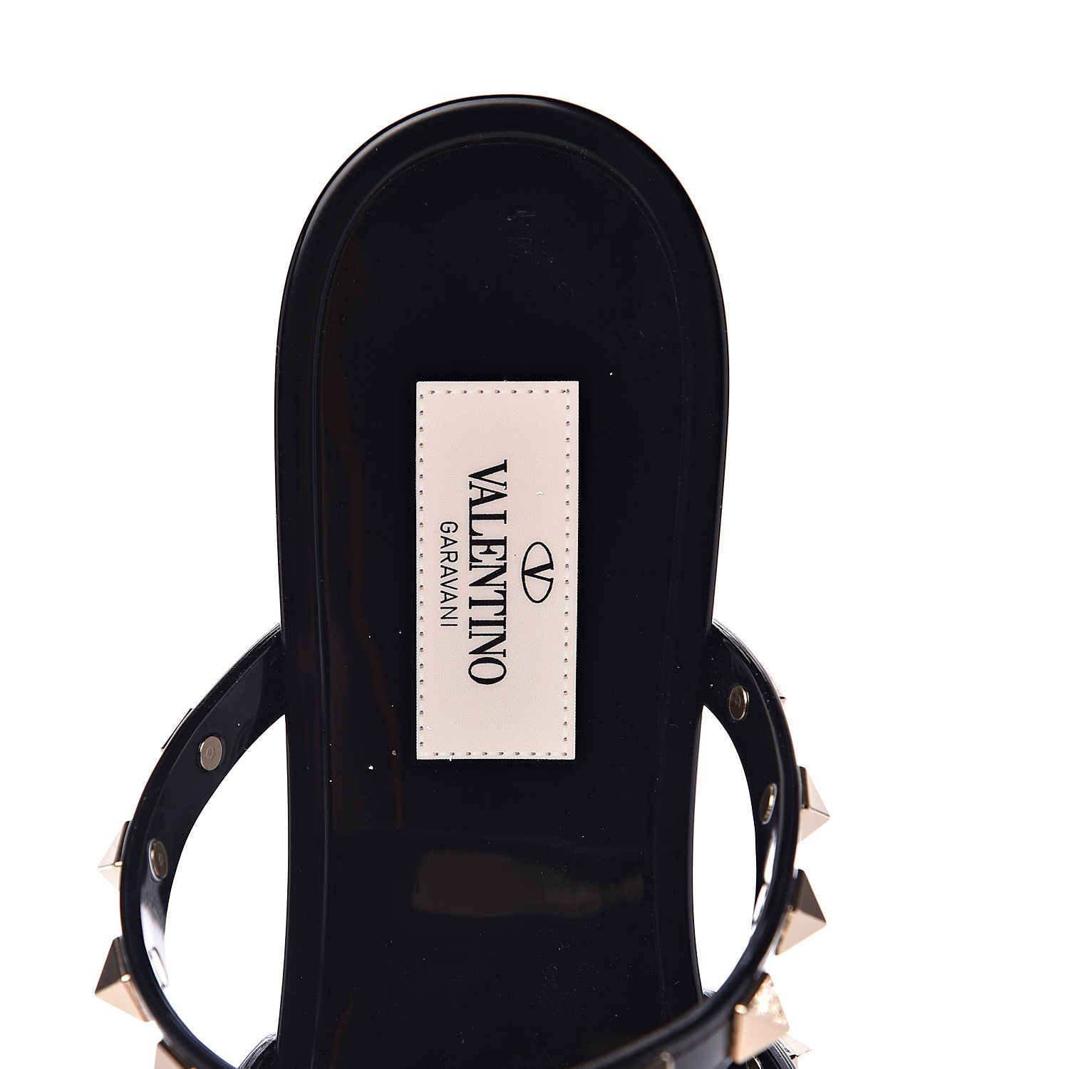 Valentino Garavani PVC Jelly Rockstud Caged Flat Thong Sandals 38 Black 6 of 8