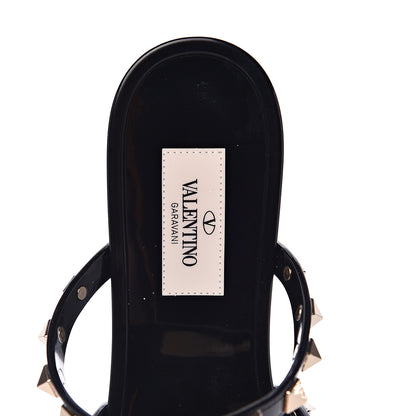 Valentino Garavani PVC Jelly Rockstud Caged Flat Thong Sandals 38 Black 6 of 8
