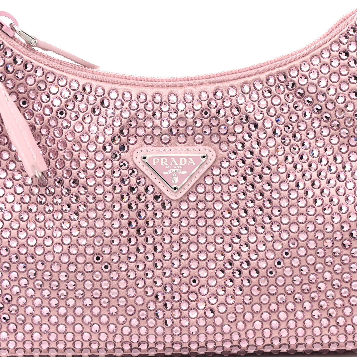 Prada Satin Crystal Mini Re-Edition 2000 Bag Alabastro 8 of 10