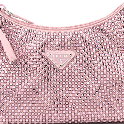 Prada Satin Crystal Mini Re-Edition 2000 Bag Alabastro 8 of 10