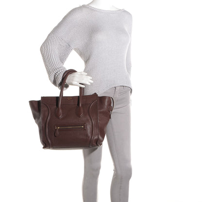 Celine Pebbled Calfskin Mini Luggage Chocolate 2 of 9