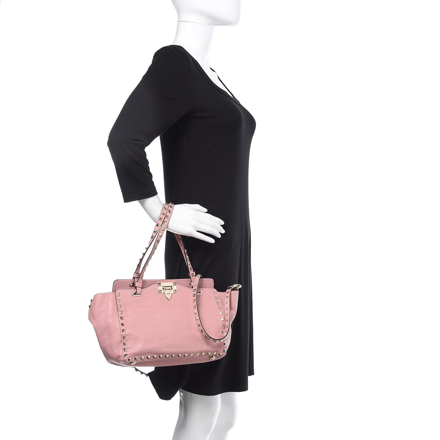 Vitello Small Rockstud Tote Pop Gardenia