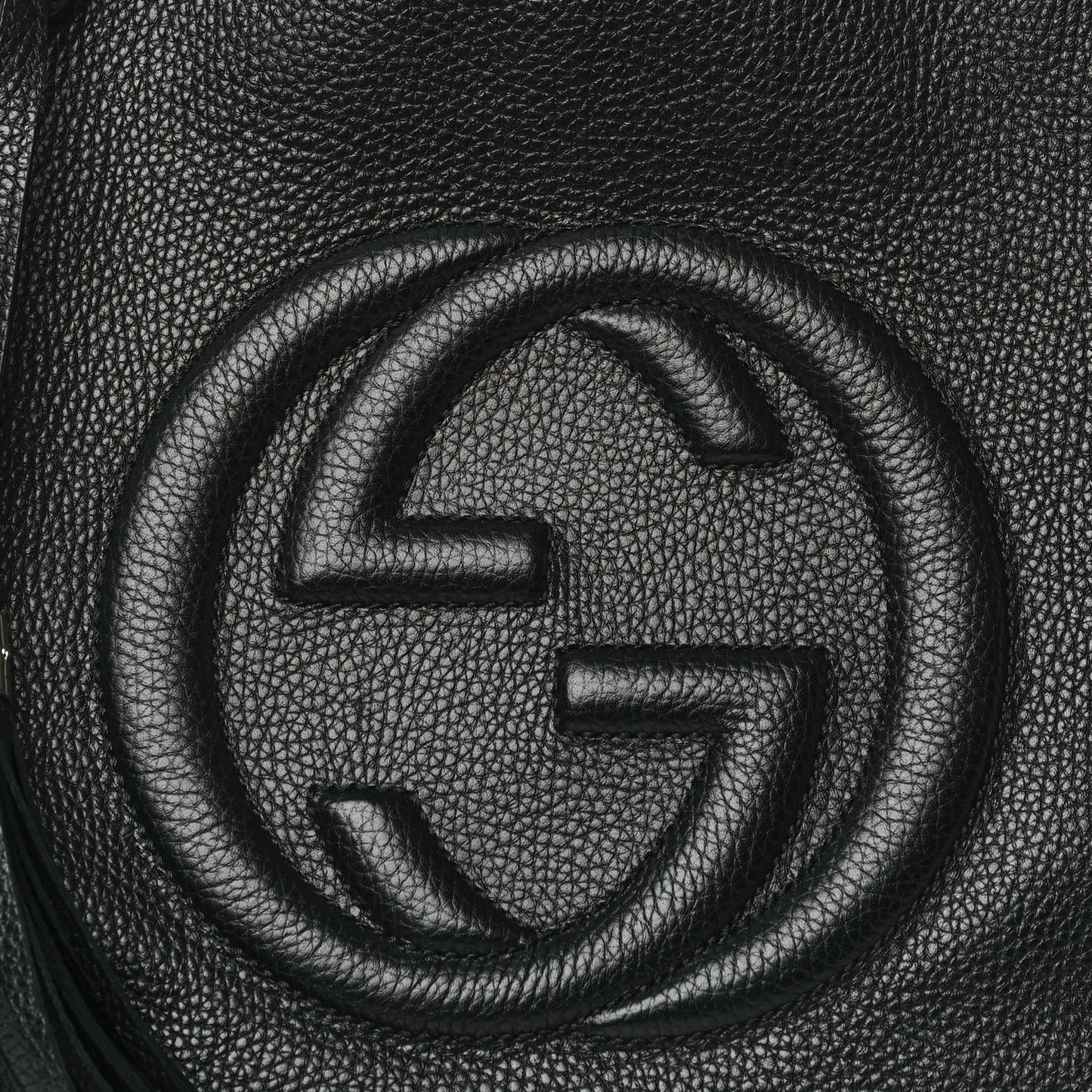 Pebbled Calfskin Medium Soho Chain Shoulder Bag Black