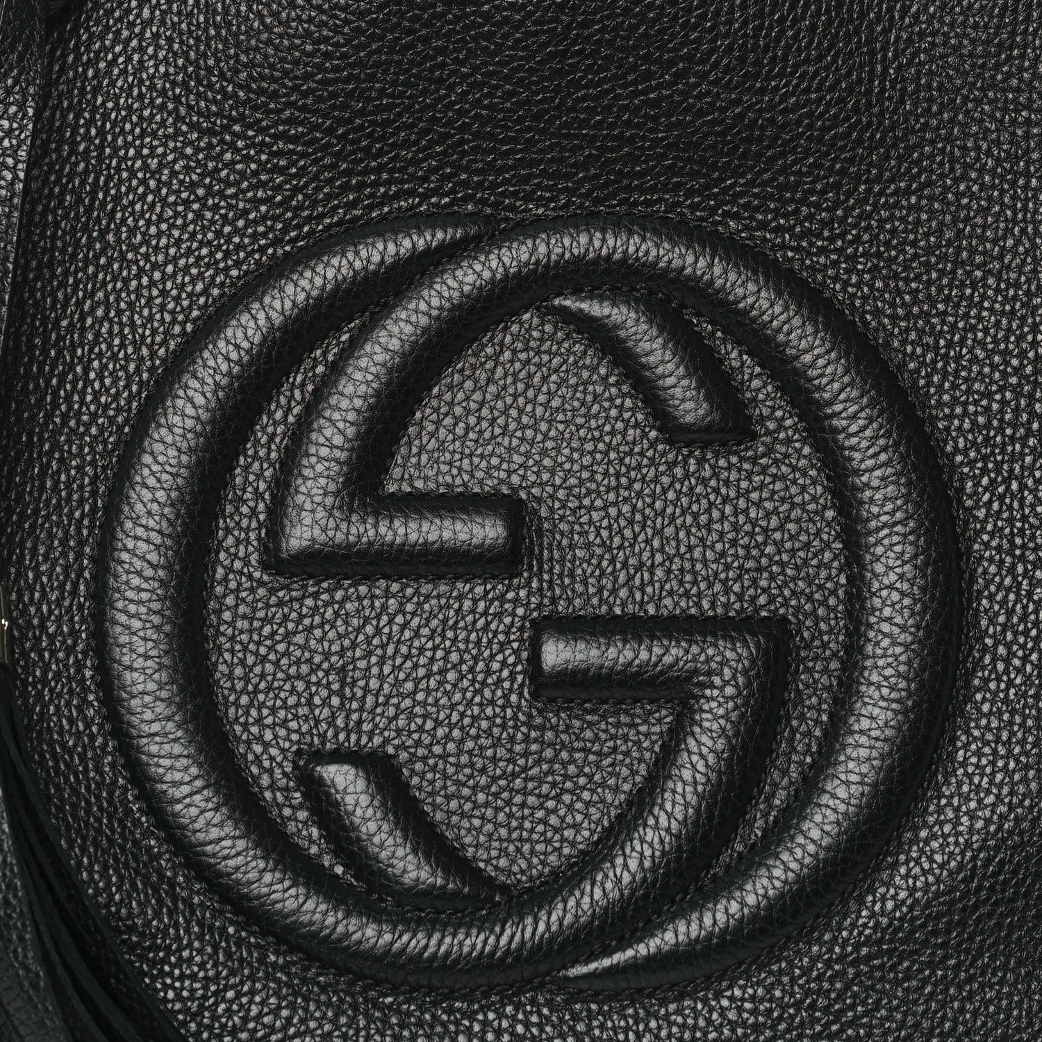 Gucci Pebbled Calfskin Medium Soho Chain Shoulder Bag Black 8 of 10