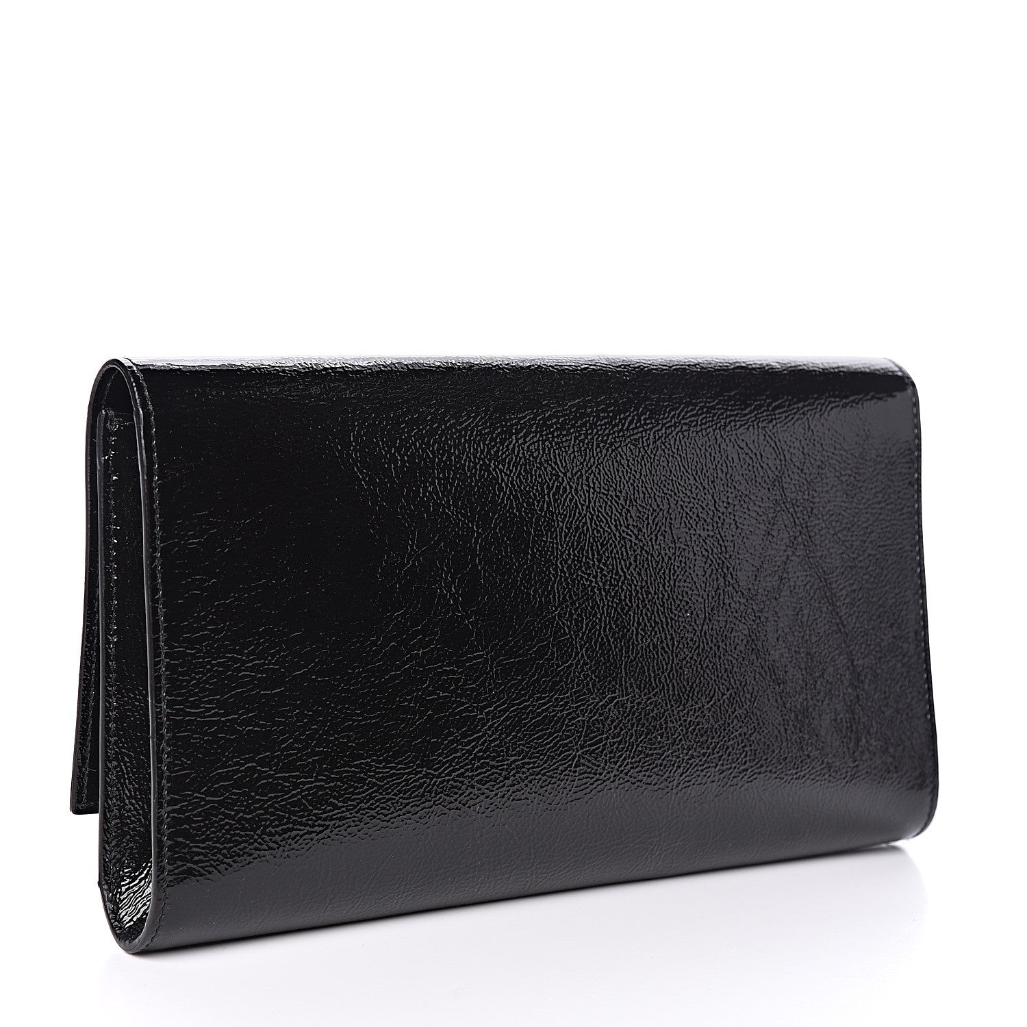 Saint Laurent Textured Patent Monogram Large Belle De Jour Clutch Black 3 of 10
