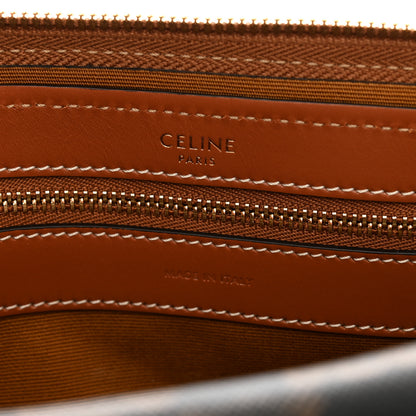 Celine Triomphe Canvas Calfskin Boston Bag Tan 6 of 9