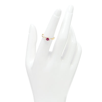 Tiffany 18K Yellow Gold Diamond Ruby Victoria Ring 53 6.25 2 of 4
