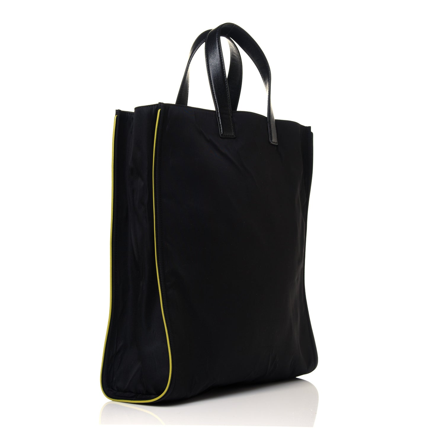 Nylon Shearling Block Letter Logo Tote Black Multicolor