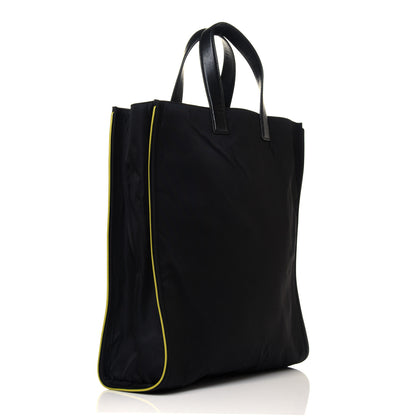 Fendi Nylon Shearling Block Letter Logo Tote Black Multicolor 2 of 12