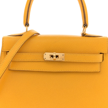 Hermes Courchevel Mini Kelly Sellier 20 Jaune 8 of 13