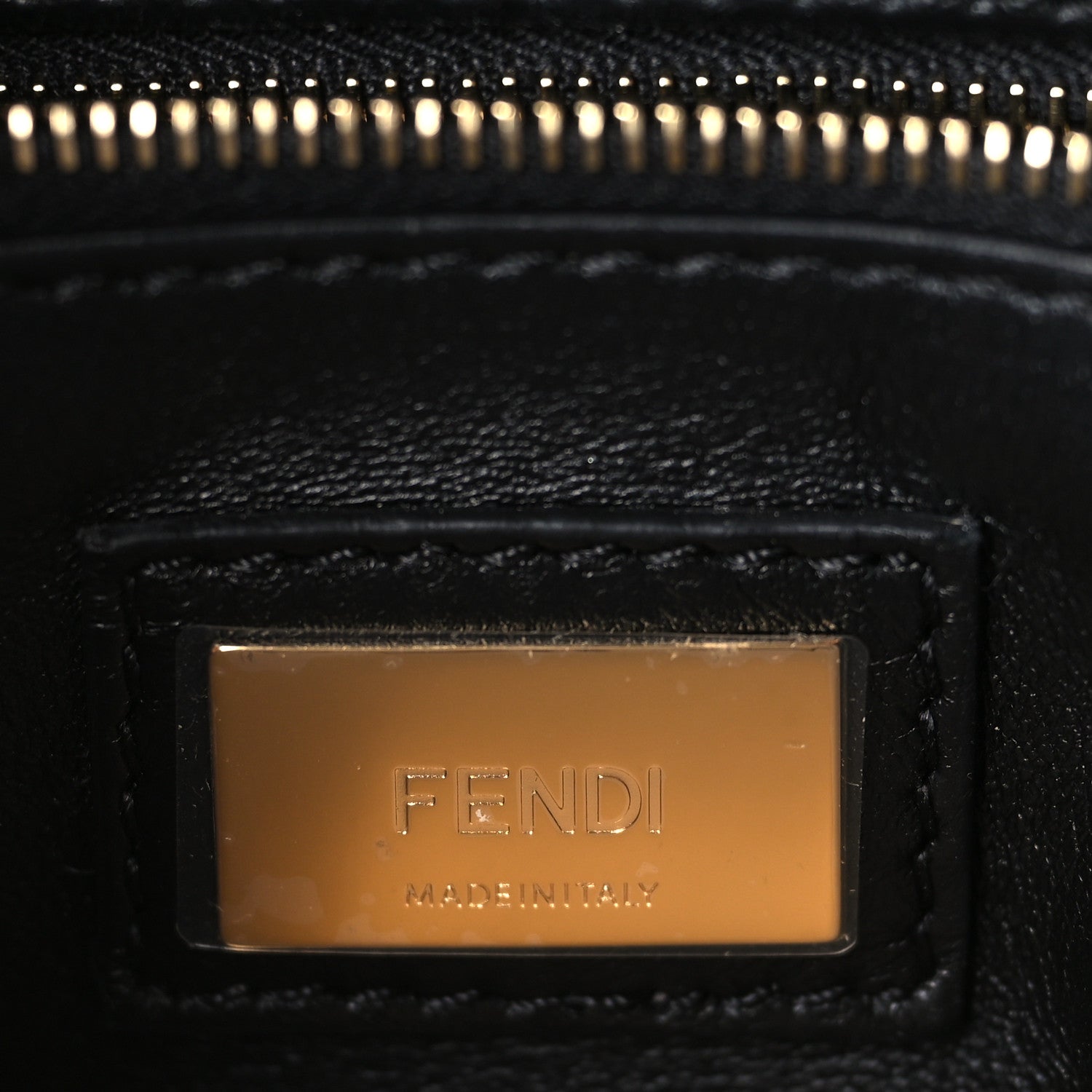 Fendi Nappa Mini Peekaboo Iconic Satchel Black 7 of 10