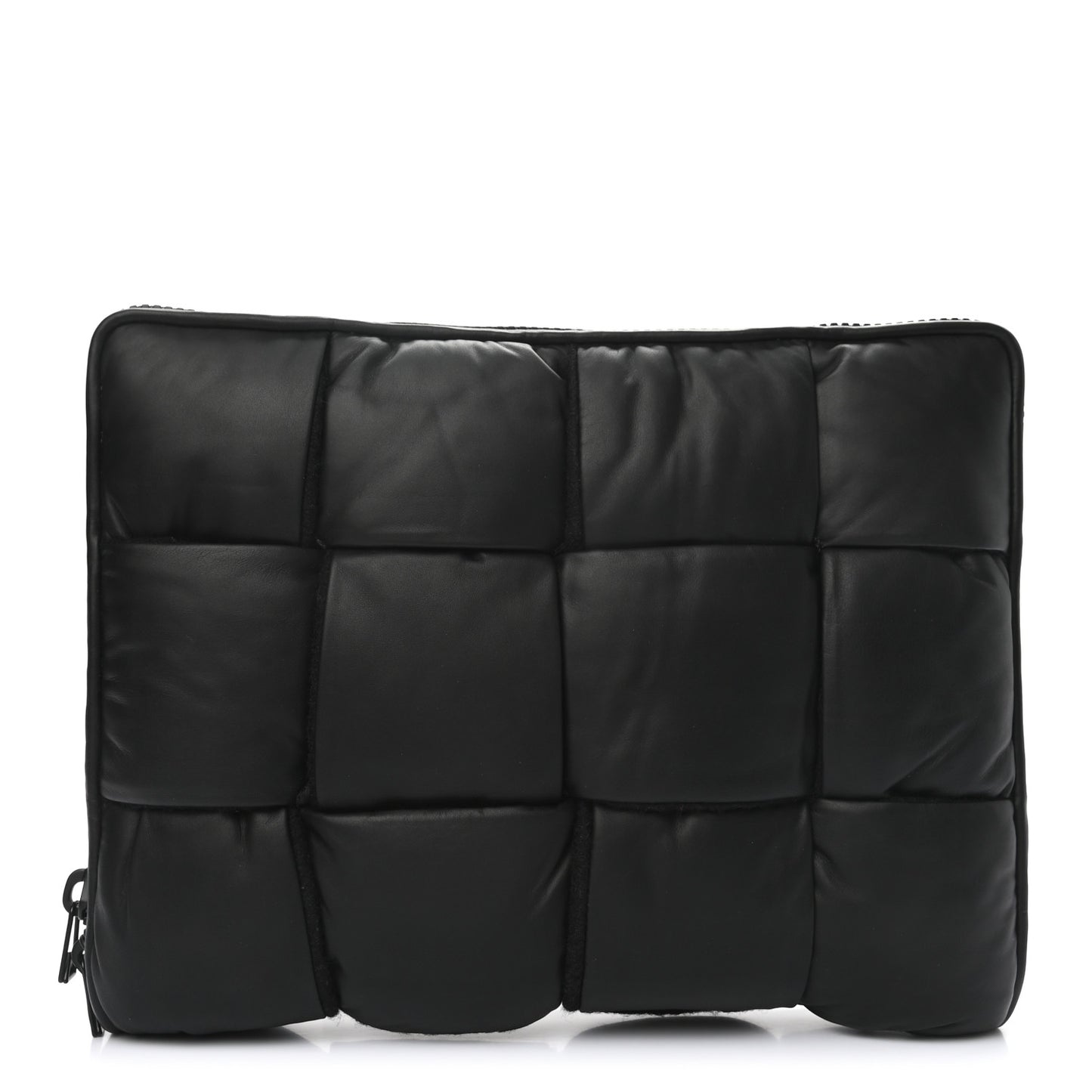 Calfskin Maxi Intrecciato Puffy Laptop Pouch Black