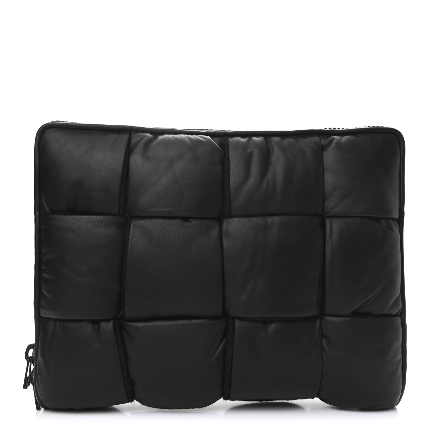 Bottega Veneta Calfskin Maxi Intrecciato Puffy Laptop Pouch Black 1 of 7