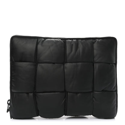 Bottega Veneta Calfskin Maxi Intrecciato Puffy Laptop Pouch Black 1 of 7