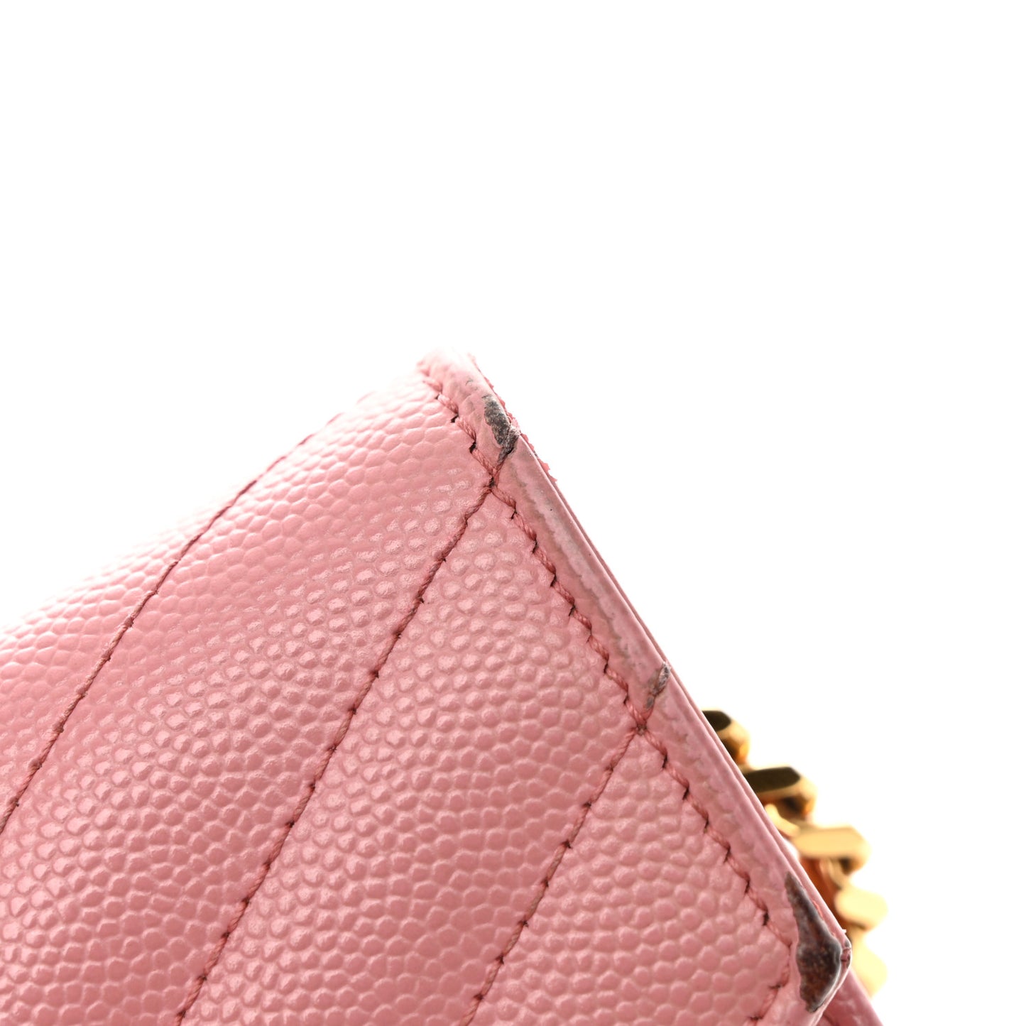Grain De Poudre Matelasse Chevron Monogram Chain Wallet Tender Pink