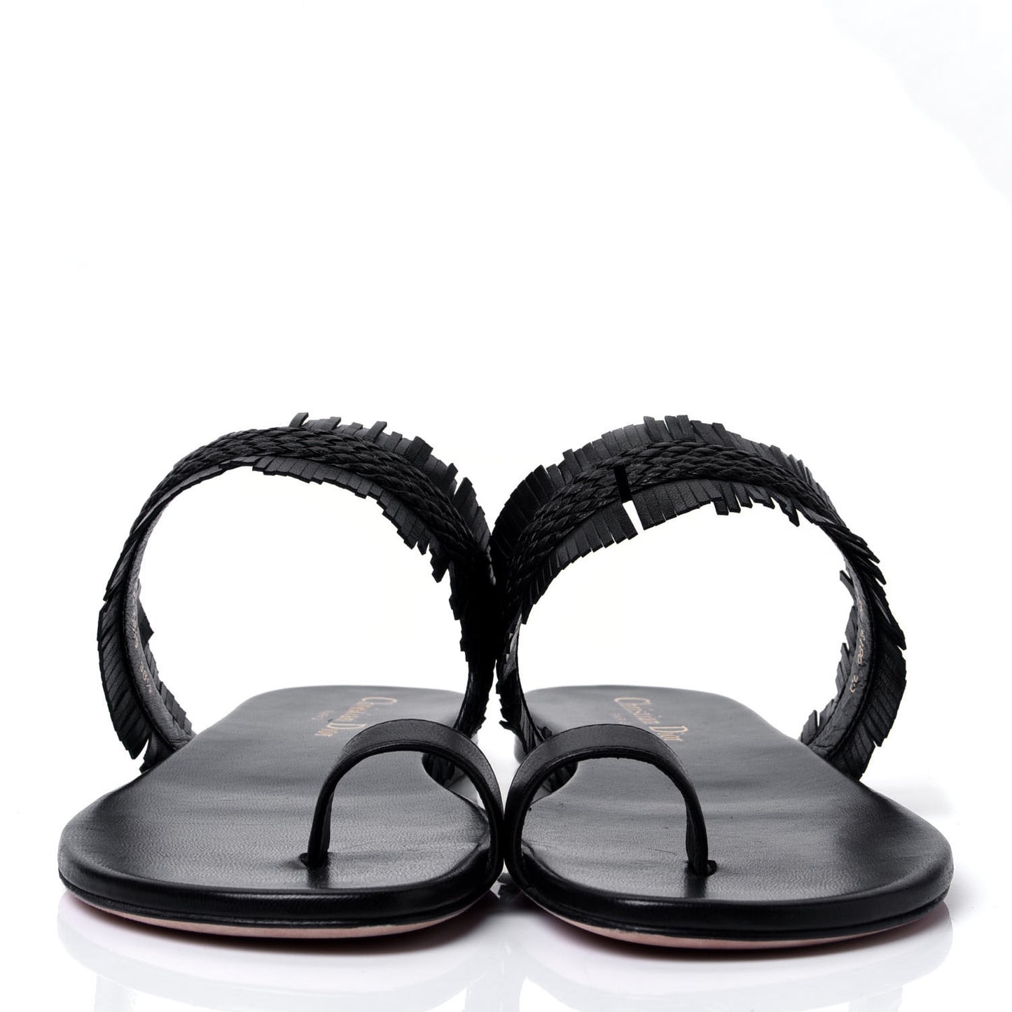 Lambskin Braided Wave Sandal 38.5 Black