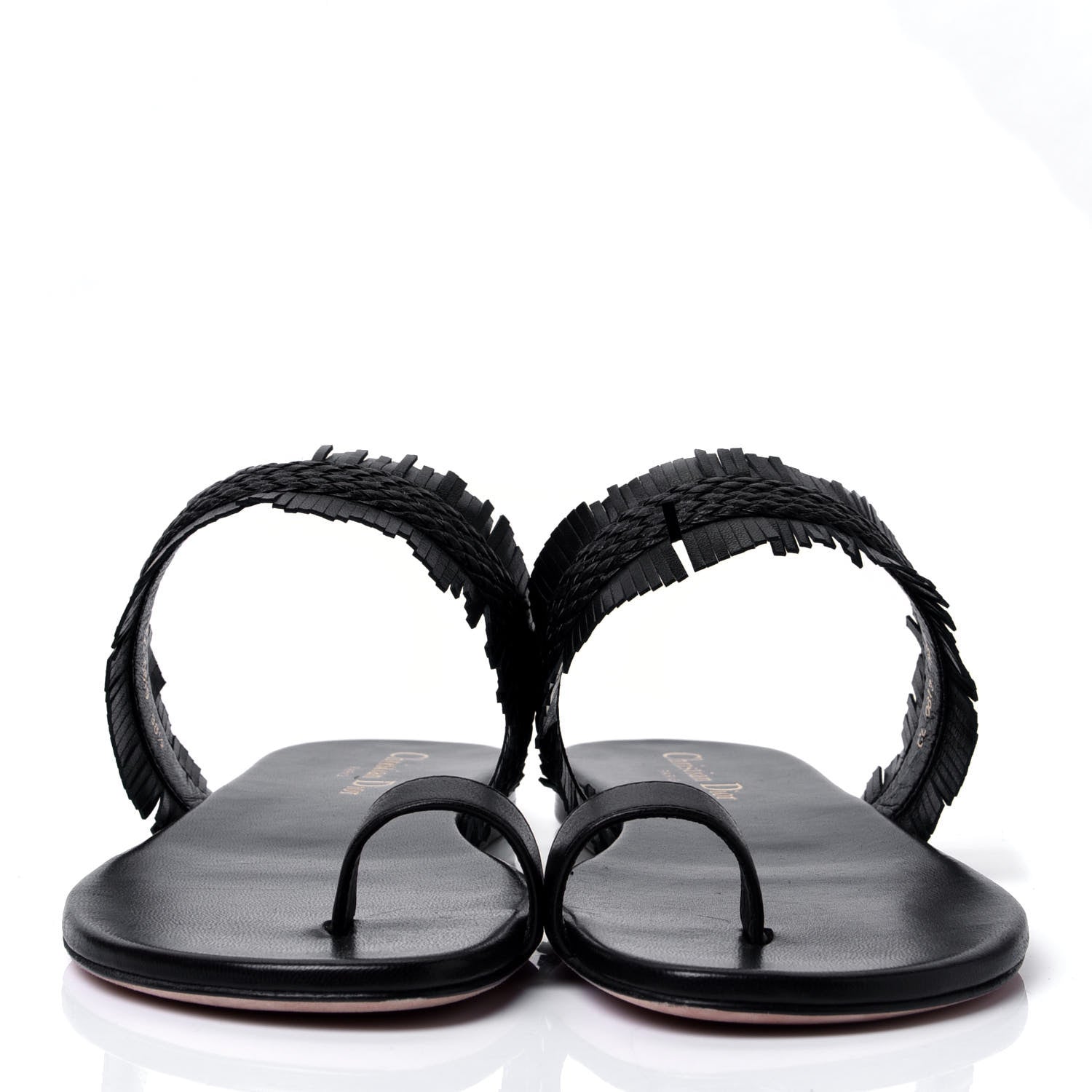 Christian Dior Lambskin Braided Wave Sandal 38.5 Black 2 of 10