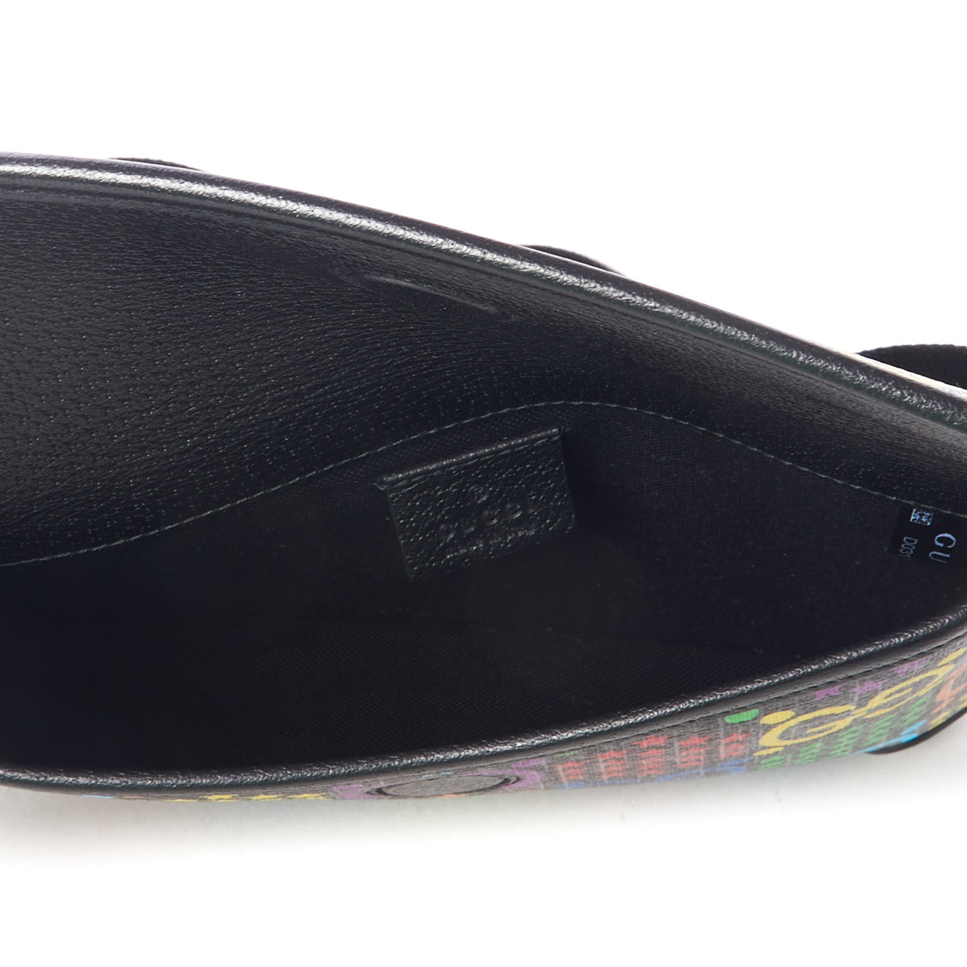 GG Supreme Monogram Psychedelic Slim Belt Bag Black