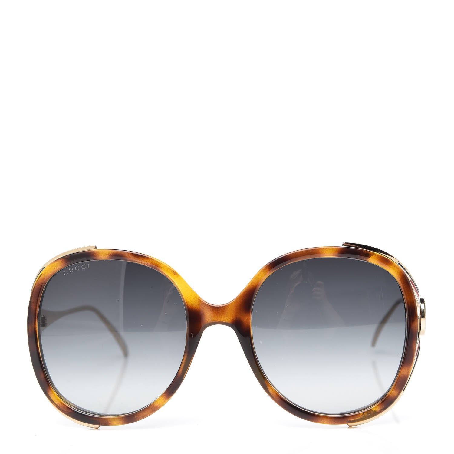 Gucci Round Frame Injected GG0226S Sunglasses Tortoise 2 of 8