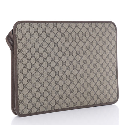 Gucci GG Supreme Monogram Textured Calfskin Web Ophidia Documents Holder Beige Ebony New Acero 3 of 7