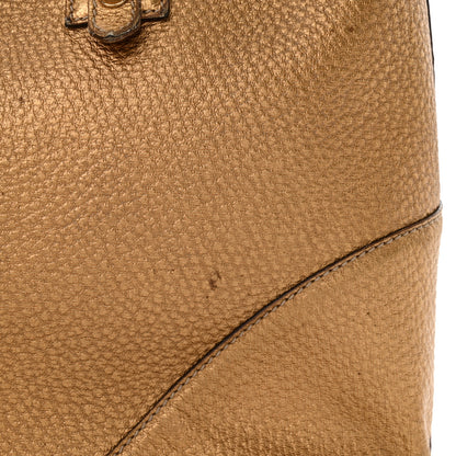 Gucci Metallic Calfskin Medium Hasler Tote Bronze 11 of 19