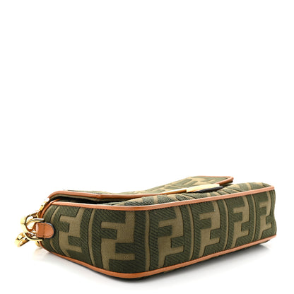 Fendi Canvas Vitello King FF Embroidered Baguette Amazzonia Cuoio 4 of 10