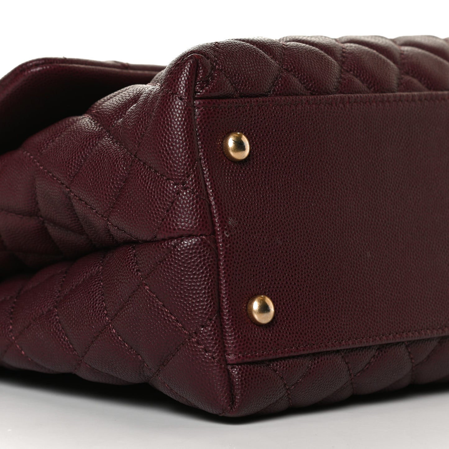 Caviar Lizard Quilted Medium Coco Handle Flap Burgundy