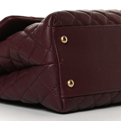 Chanel Caviar Lizard Quilted Medium Coco Handle Flap Burgundy 8 of 17