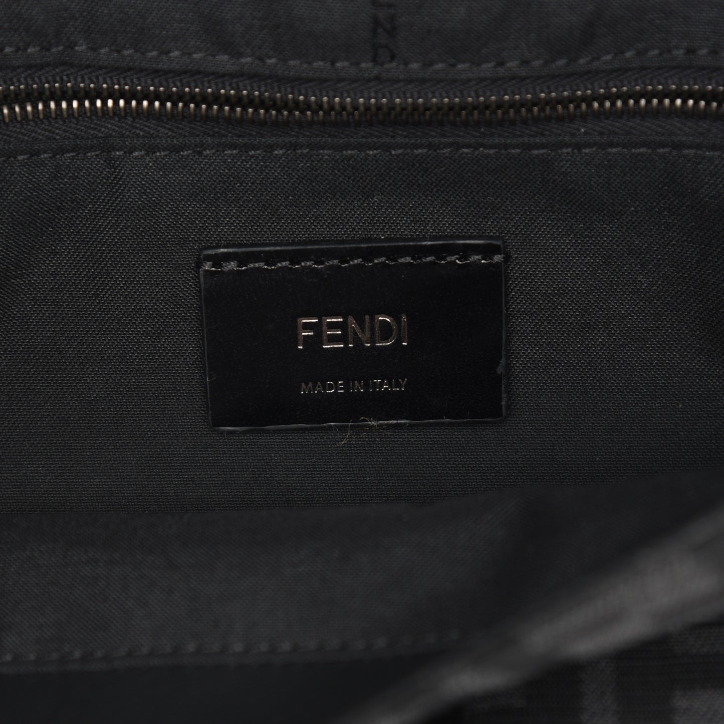 Recycled Fabric Jacquard Vitello Grace FF 1974 Belt Baguette Bag Asfalto Black