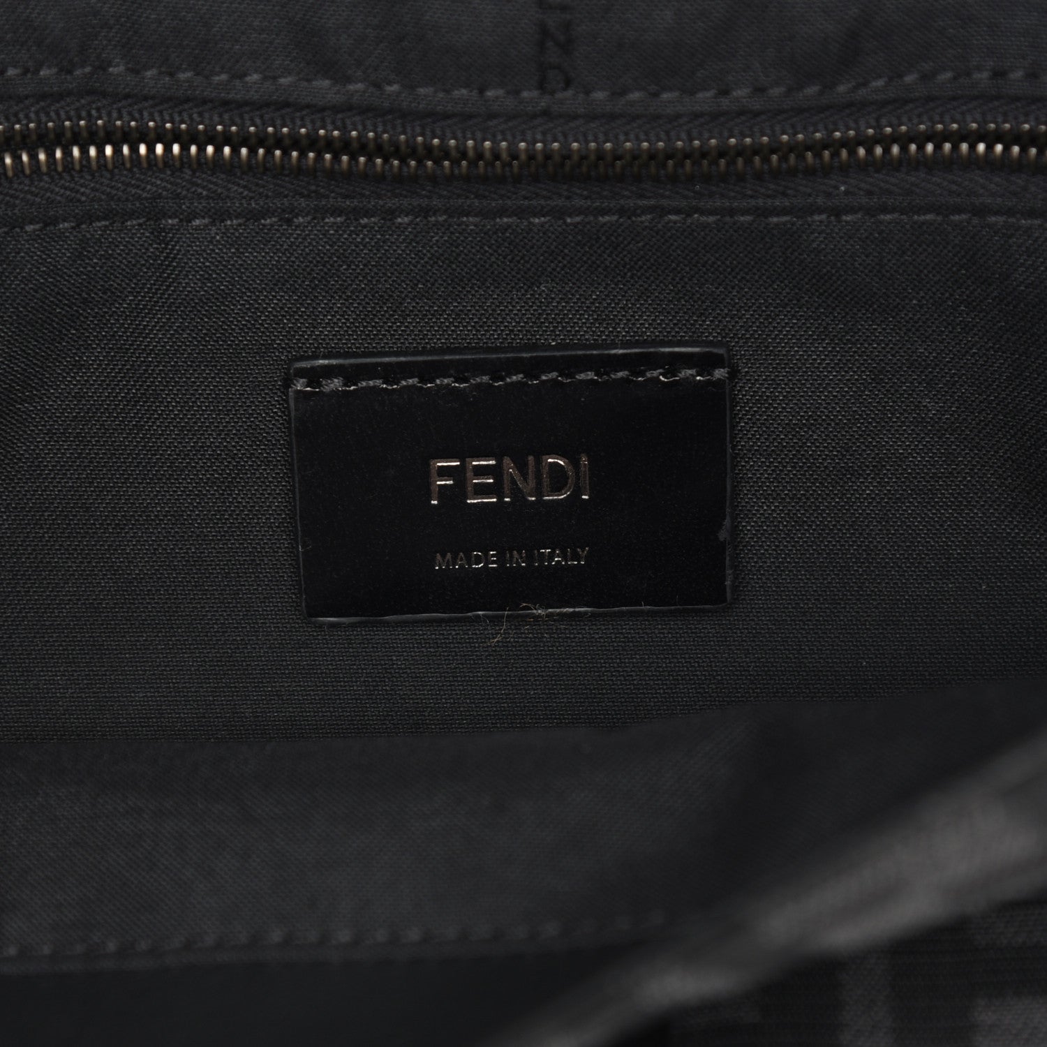 Fendi Recycled Fabric Jacquard Vitello Grace FF 1974 Belt Baguette Bag Asfalto Black 6 of 9