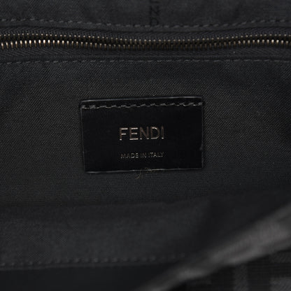 Fendi Recycled Fabric Jacquard Vitello Grace FF 1974 Belt Baguette Bag Asfalto Black 6 of 9