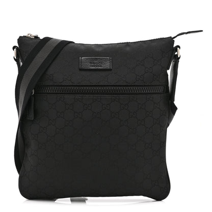 Gucci Nylon Monogram Medium Flat Messenger Bag Black 1 of 11