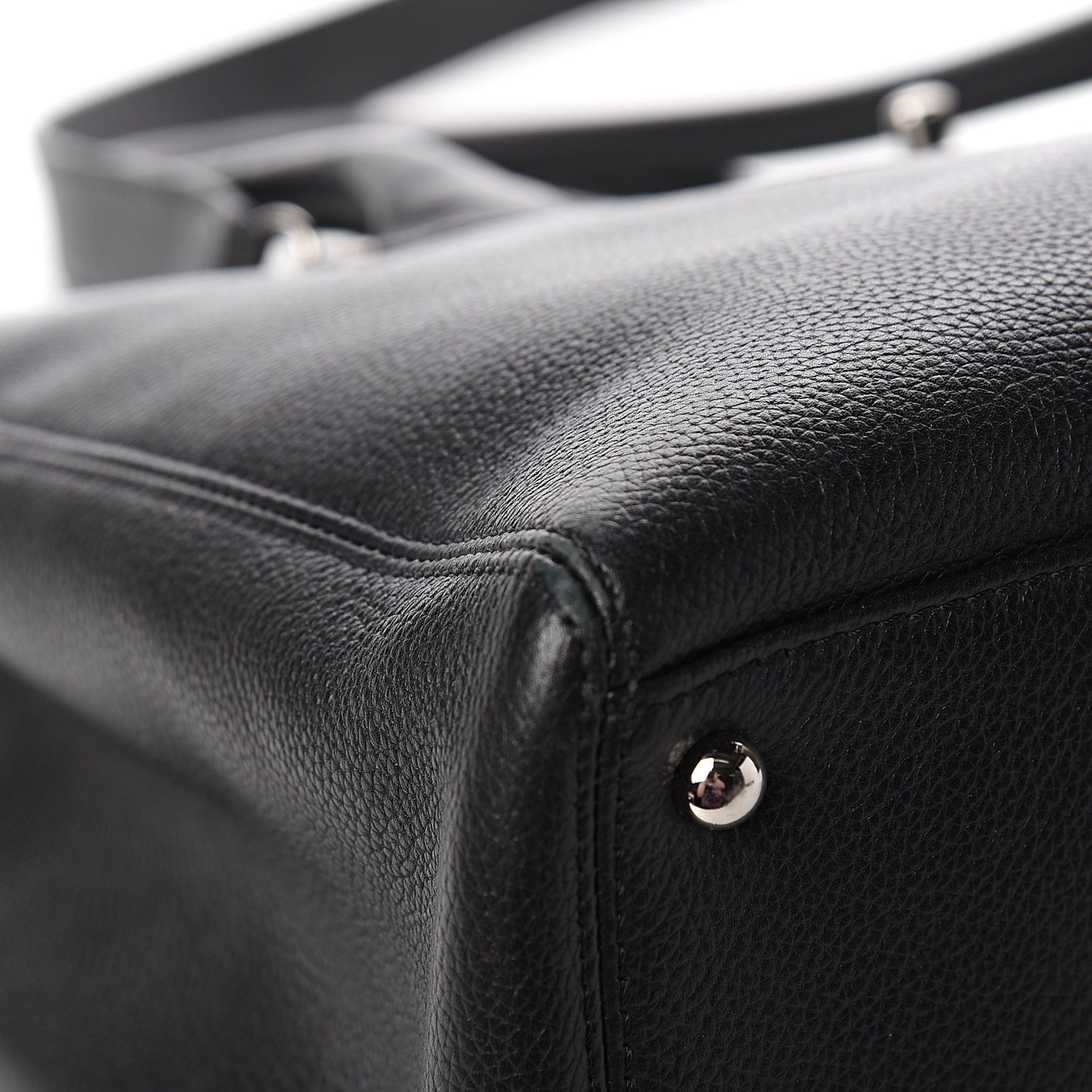 Calfskin Cerf Shopper Tote Black