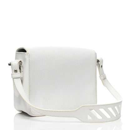 Off-White Saffiano Striped Diag Binder Flap Bag White Black 3 of 10
