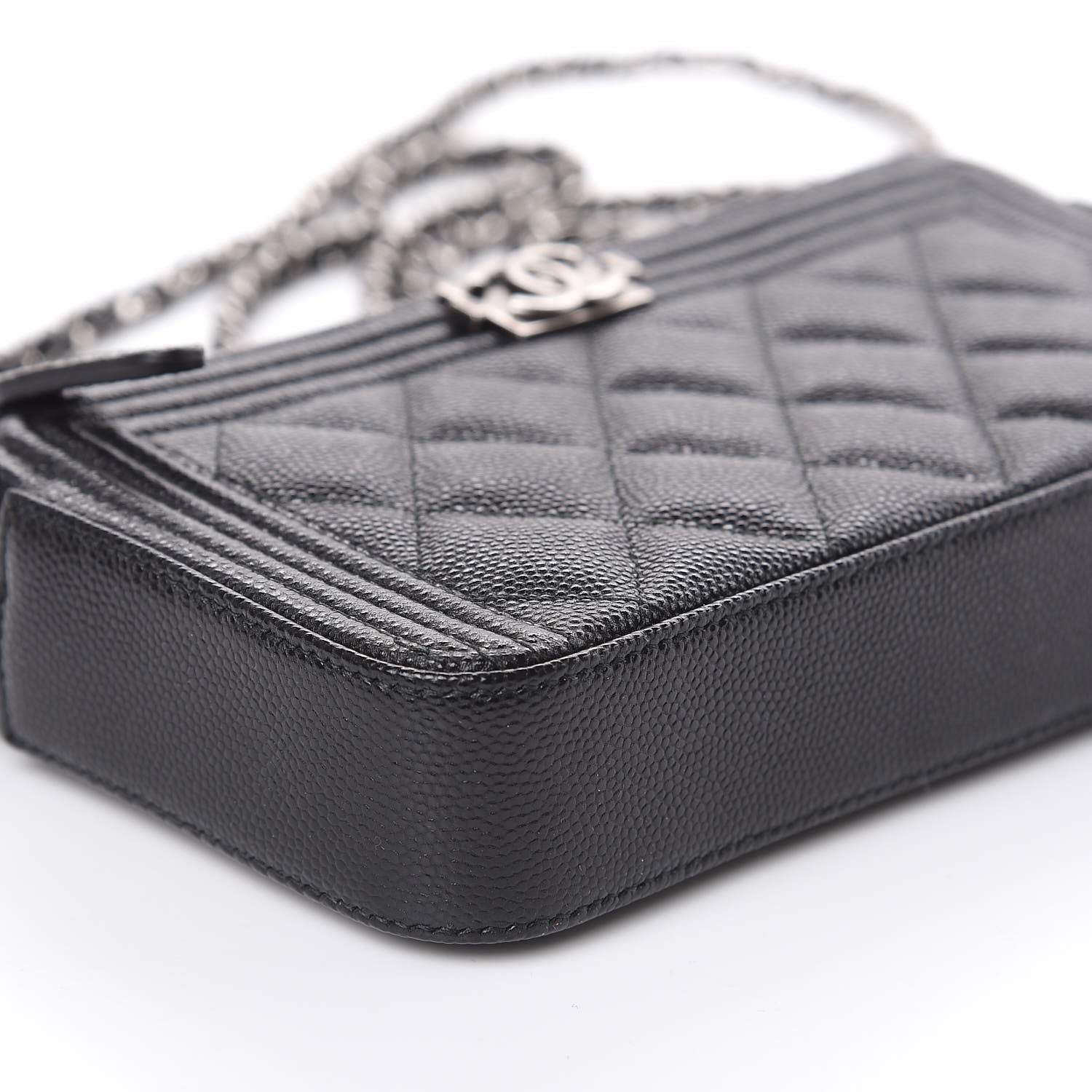 Chanel Caviar Quilted Small Boy Clutch With Chain Black 10 of 11