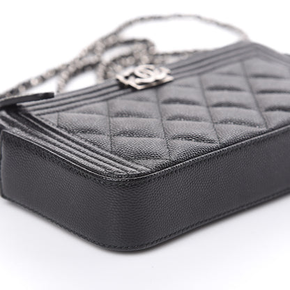 Chanel Caviar Quilted Small Boy Clutch With Chain Black 10 of 11