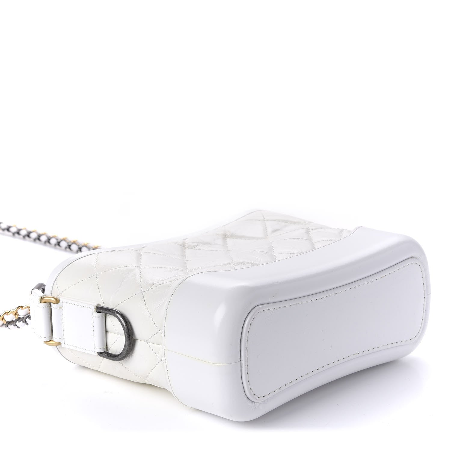 Chanel Aged Calfskin Quilted Small Gabrielle Hobo White 4 of 10